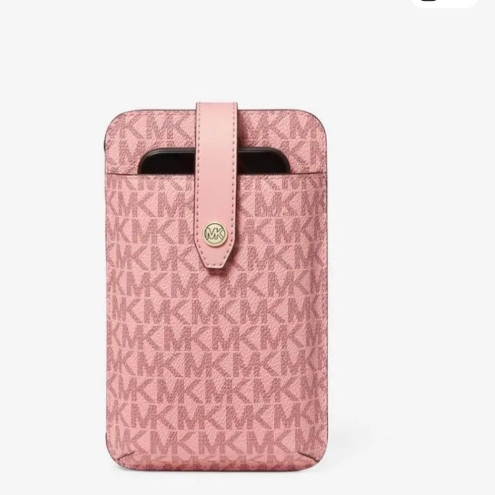 Michael Kors Logo Jet Set travel Smartphone Crossbody Bag with cardholder